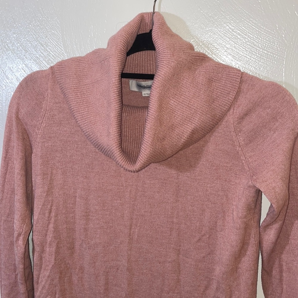 Pink Cowl Neck Sweater